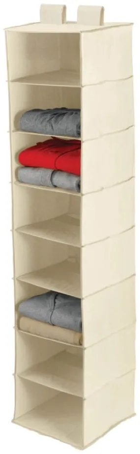 Honey-Can-Do SFT-01253 Closet Organizer, 12 in W, 54 in H, 8-Shelf, Canvas, Beige :EA: QUANTITY: 6