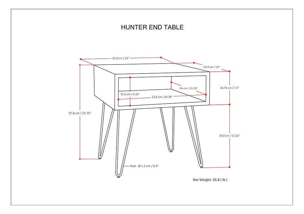 Hunter End Table in Mango