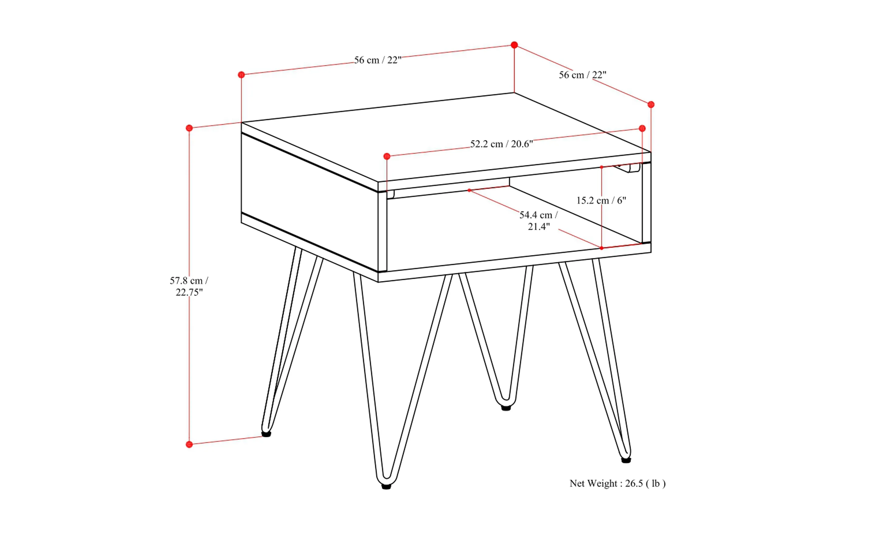 Hunter End Table in Walnut