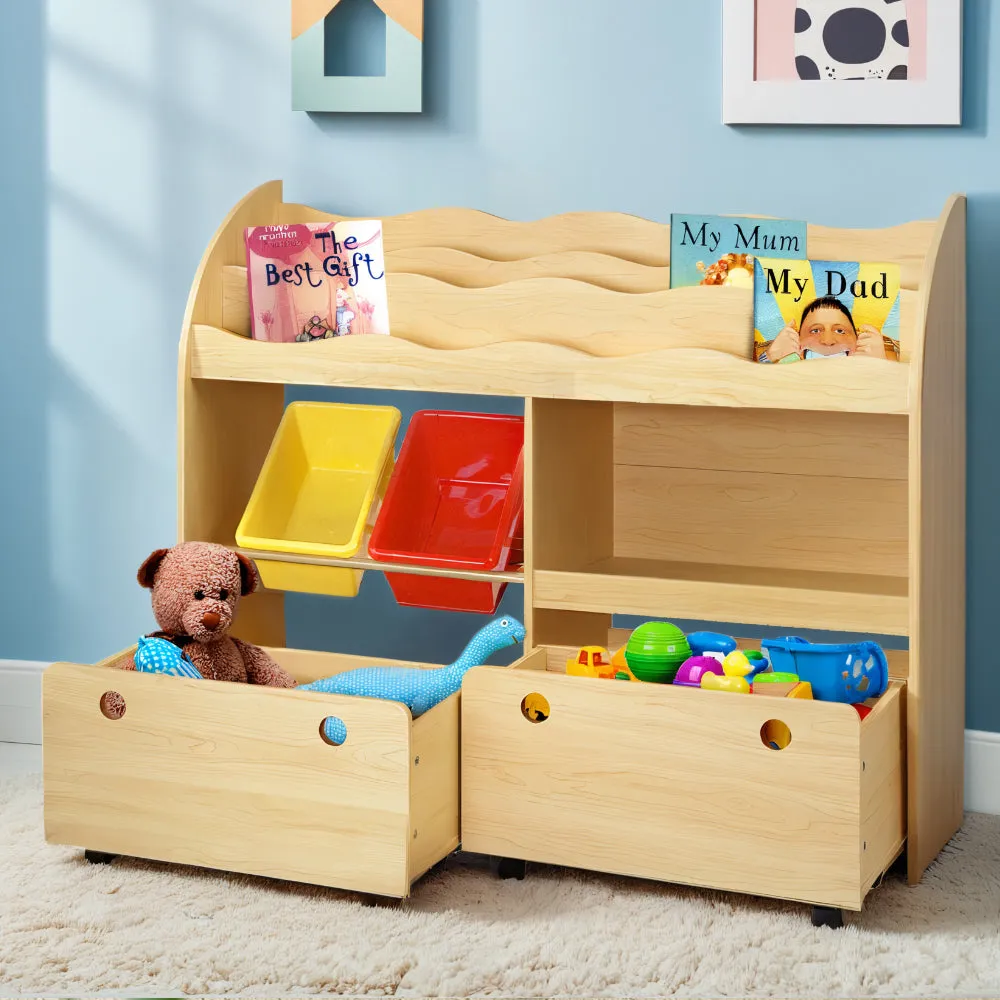 Keezi Kids Bookshelf Children Bookcase Toy Storage Box Organiser Display Rack