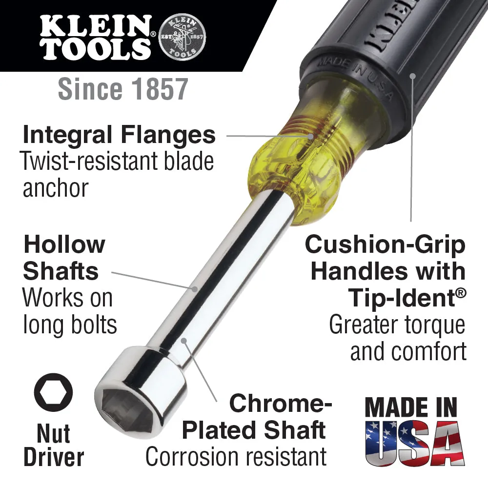 Klein 630-5/16 5/16" Nut Driver Cushion-Grip 3" Shaft