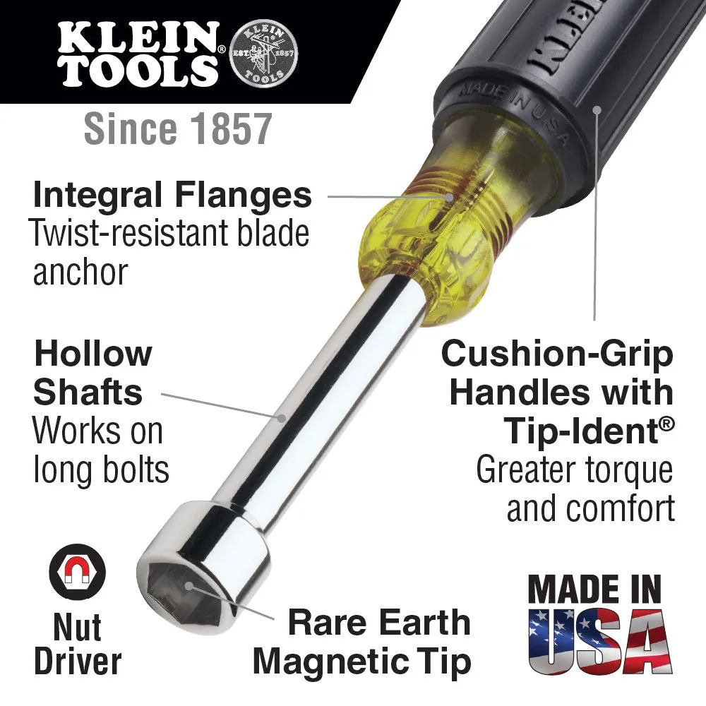 Klein 646-1/4M 1/4" Magnetic Tip Nut Driver 6" Shaft