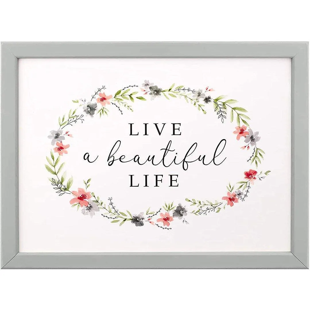 Live a Beautiful Life Lap Tray With Bean Bag Cushion