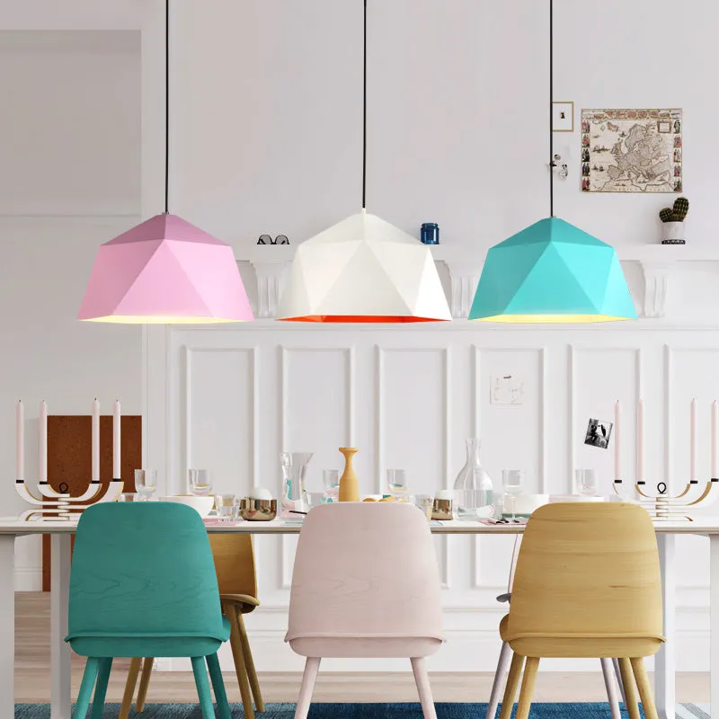 Macaron Color Geometric Pendant Light