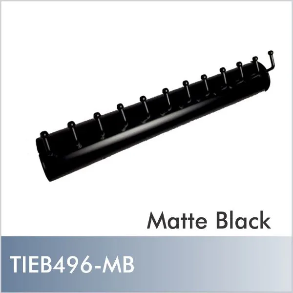 Matt Black Accessory Rack, 12 hooks.