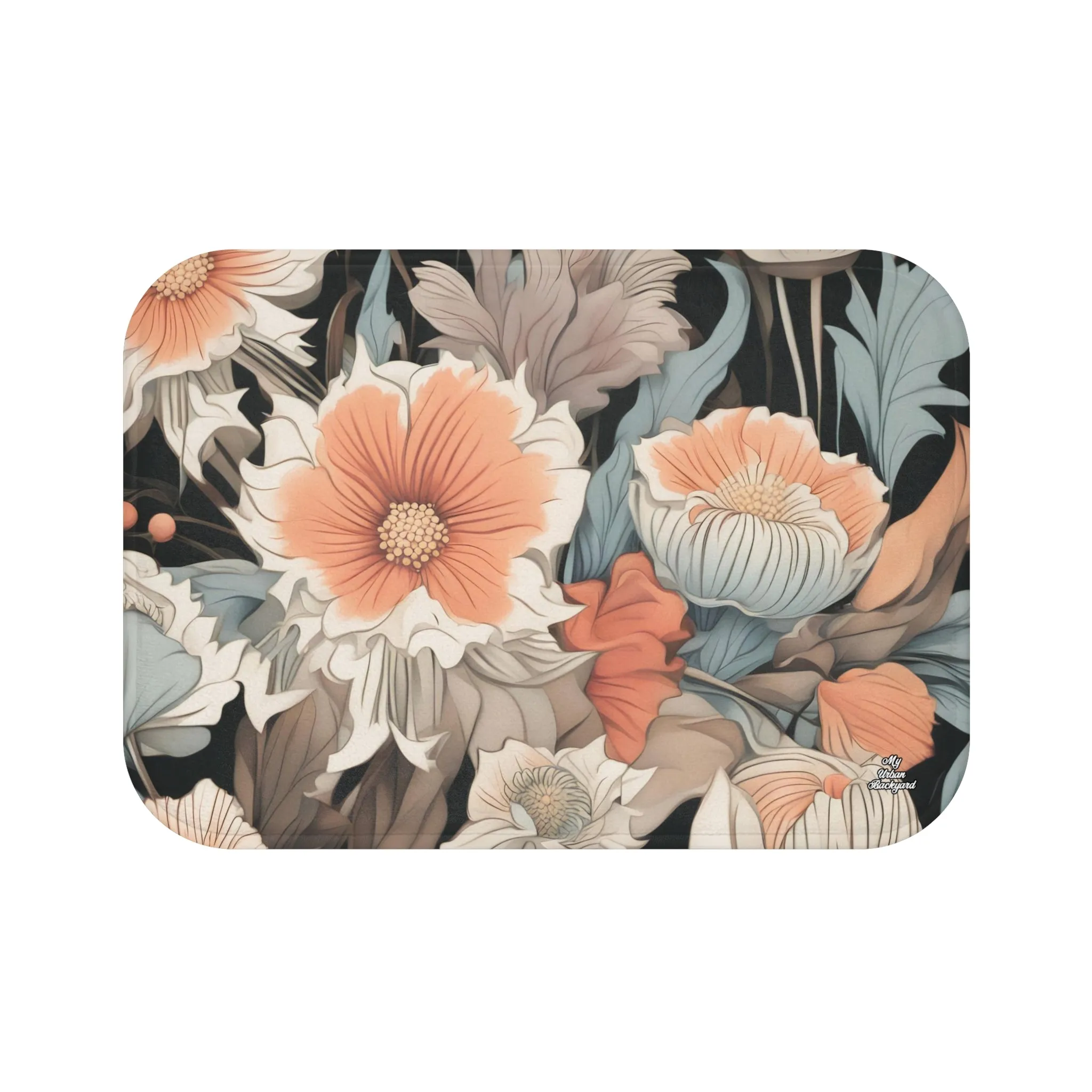 Muted Wildflower Bouquet, Memory Foam Bath Mat - Cozy Bathroom Essential