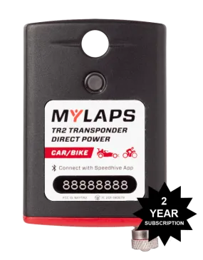 MYLAPS TR2 Direct Power Transponder - Car/Bike - 2 Year Subscription