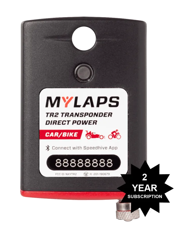 MYLAPS TR2 Direct Power Transponder - Car/Bike - 2 Year Subscription