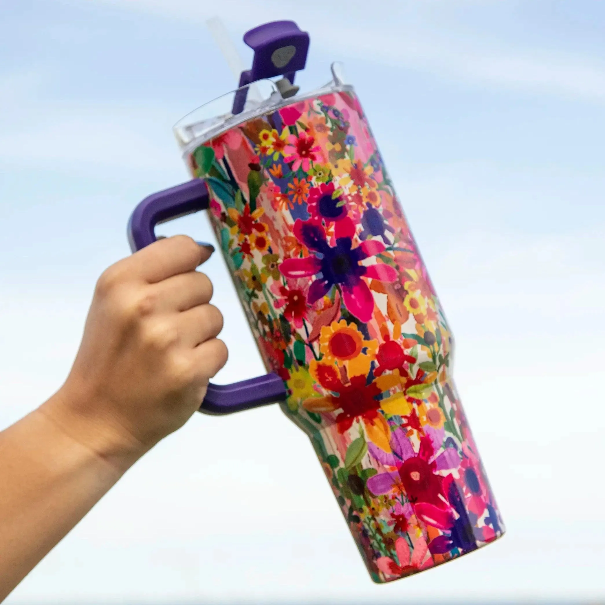 Natural Life Mega 1L Insulated Tumbler - Floral Garden