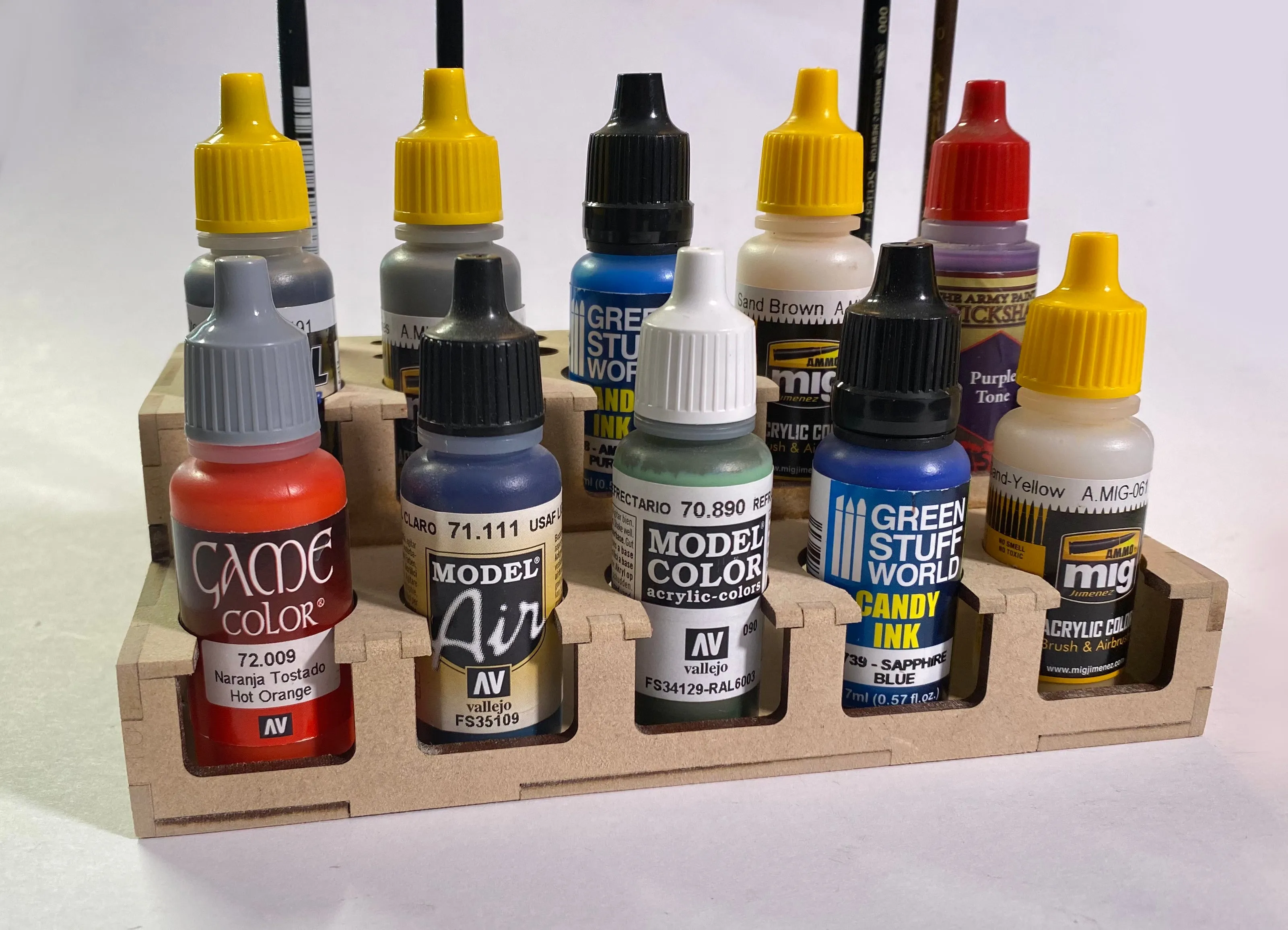 Paint Rack - 26mm, Mini For Vallejo and Army Painter Style Dropper Bottles