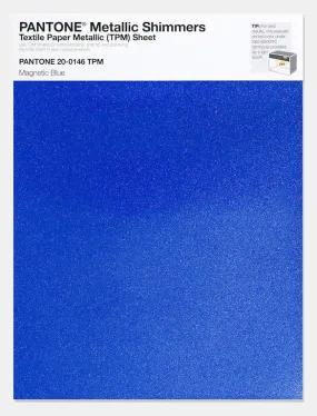 Pantone Metallic Shimmers Textile Paper Metallic Sheet 20-0146 Magnetic Blue