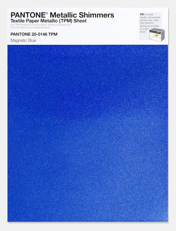 Pantone Metallic Shimmers Textile Paper Metallic Sheet 20-0146 Magnetic Blue