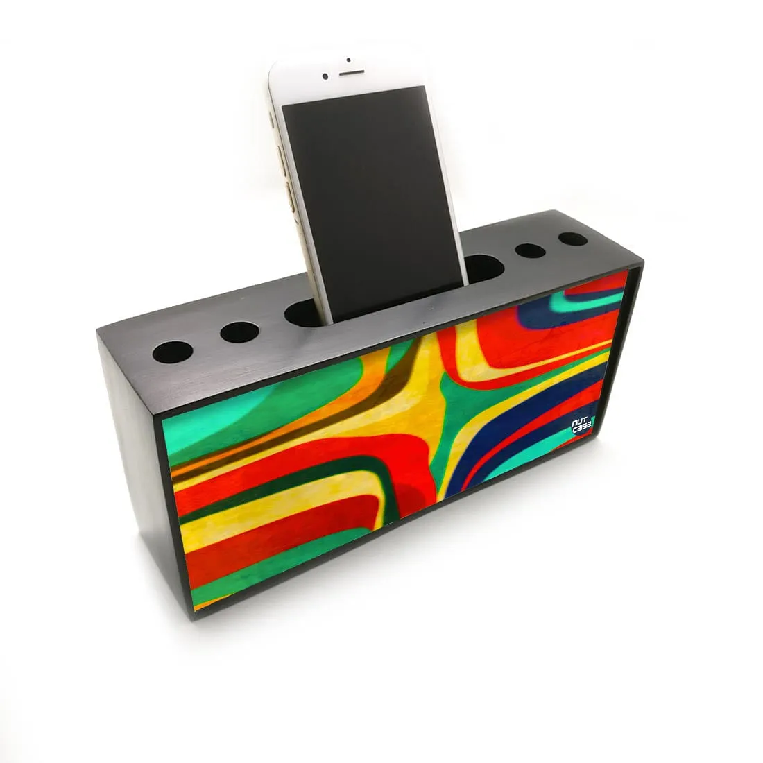 Pen and Mobile Stand Holder Desk Organizer - Art Deco Retro