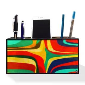 Pen and Mobile Stand Holder Desk Organizer - Art Deco Retro