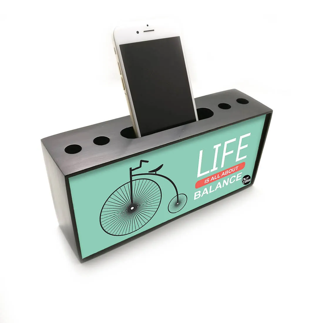 Pen Mobile Stand Holder Desk Organizer - Life Is All About Balance Art