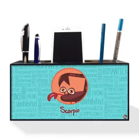 Pen Mobile Stand Holder Desk Organizer - Scorpio Blue