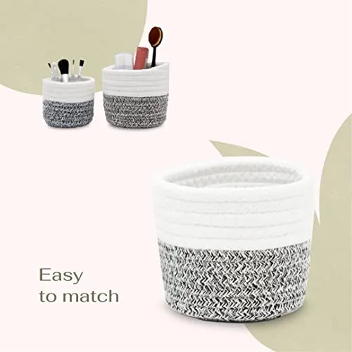 Pencil Holder for Desk Set of 2 Multi-purpose Small Woven Organizer