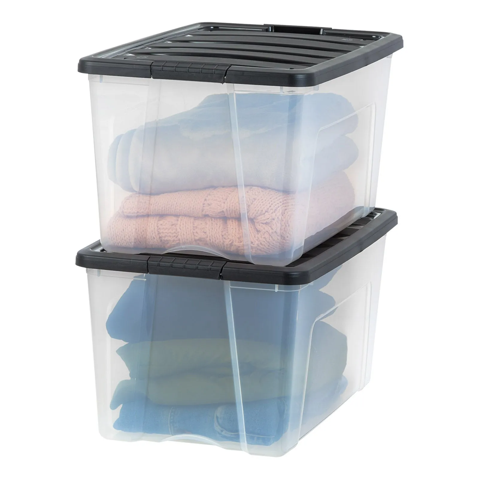 Plastic Storage Bins, Stackable Storage Container 2 Pack - 18 gal. (72 qt.)