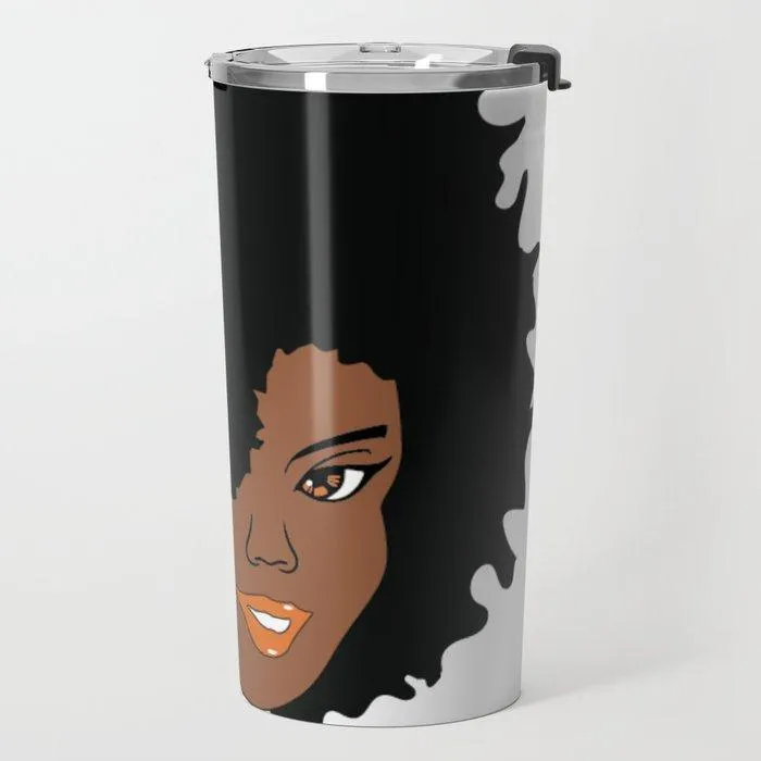 Plush Afro Diva Travel Mug