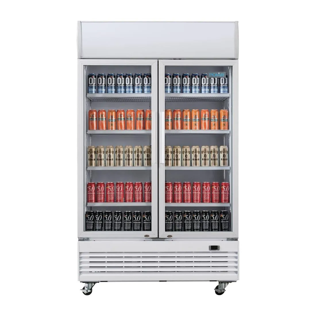 Polar G-Series Hinged Door Upright Display Cooler with Light Box 950Ltr