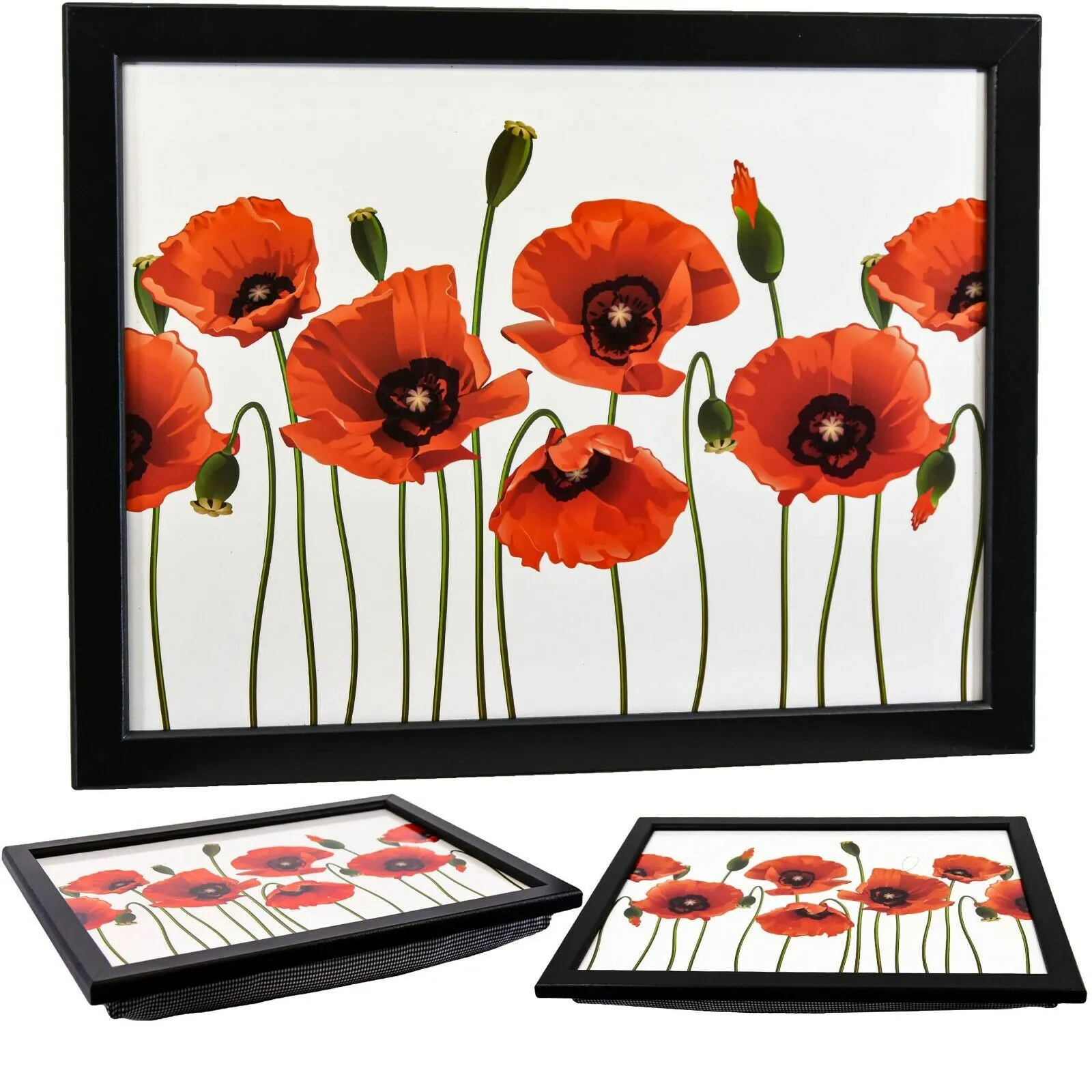 Poppies Lap Tray With Bean Bag Cushion