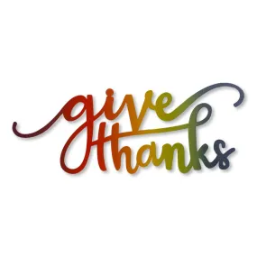 "Give Thanks" Script Magnet  Rainbow