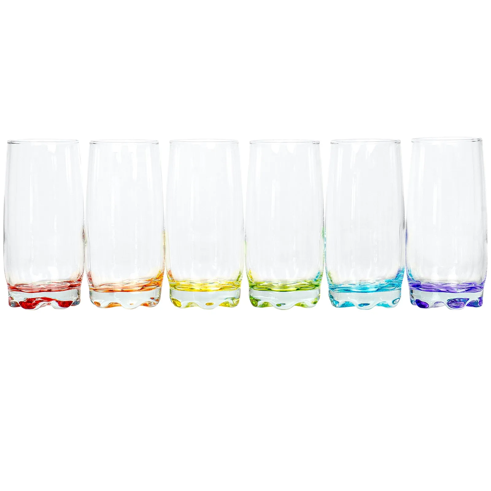 Red Co. Vibrant Splash Water, Beverage Highball Glasses, 13.25 Ounce - Set of 6