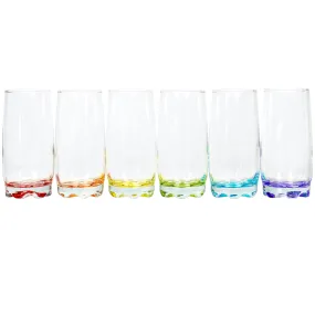 Red Co. Vibrant Splash Water, Beverage Highball Glasses, 13.25 Ounce - Set of 6