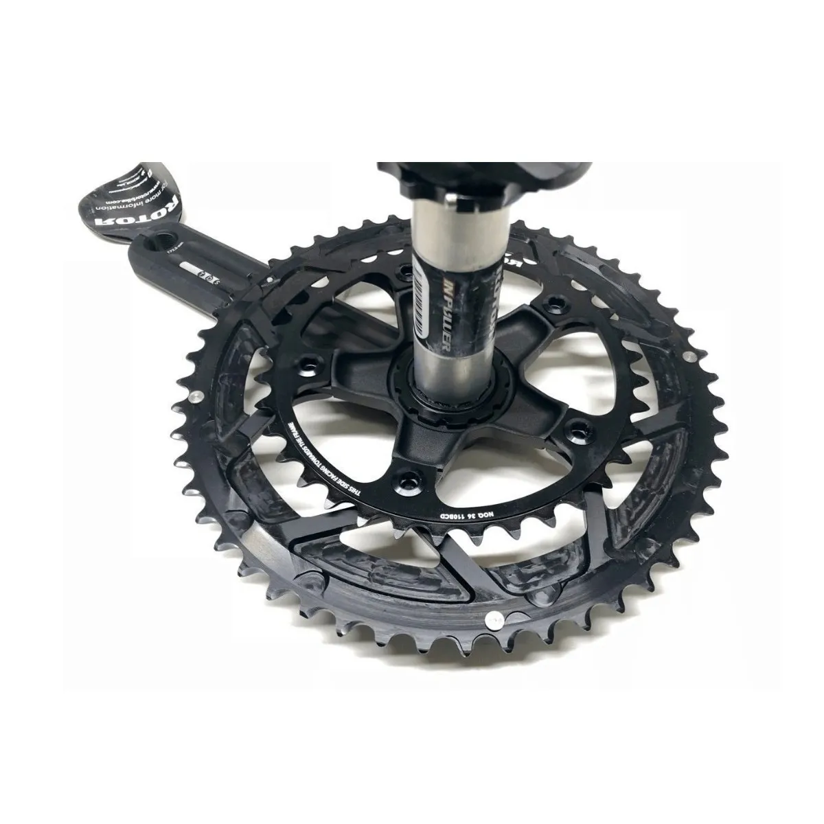 Rotor 3D   cranks with INpower power meter   NoQ 50/34 round chainrings