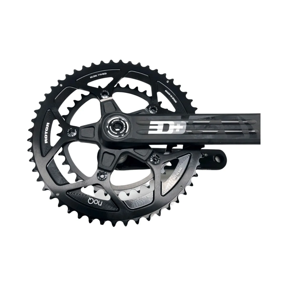 Rotor 3D   cranks with INpower power meter   NoQ 52/36 round chainrings