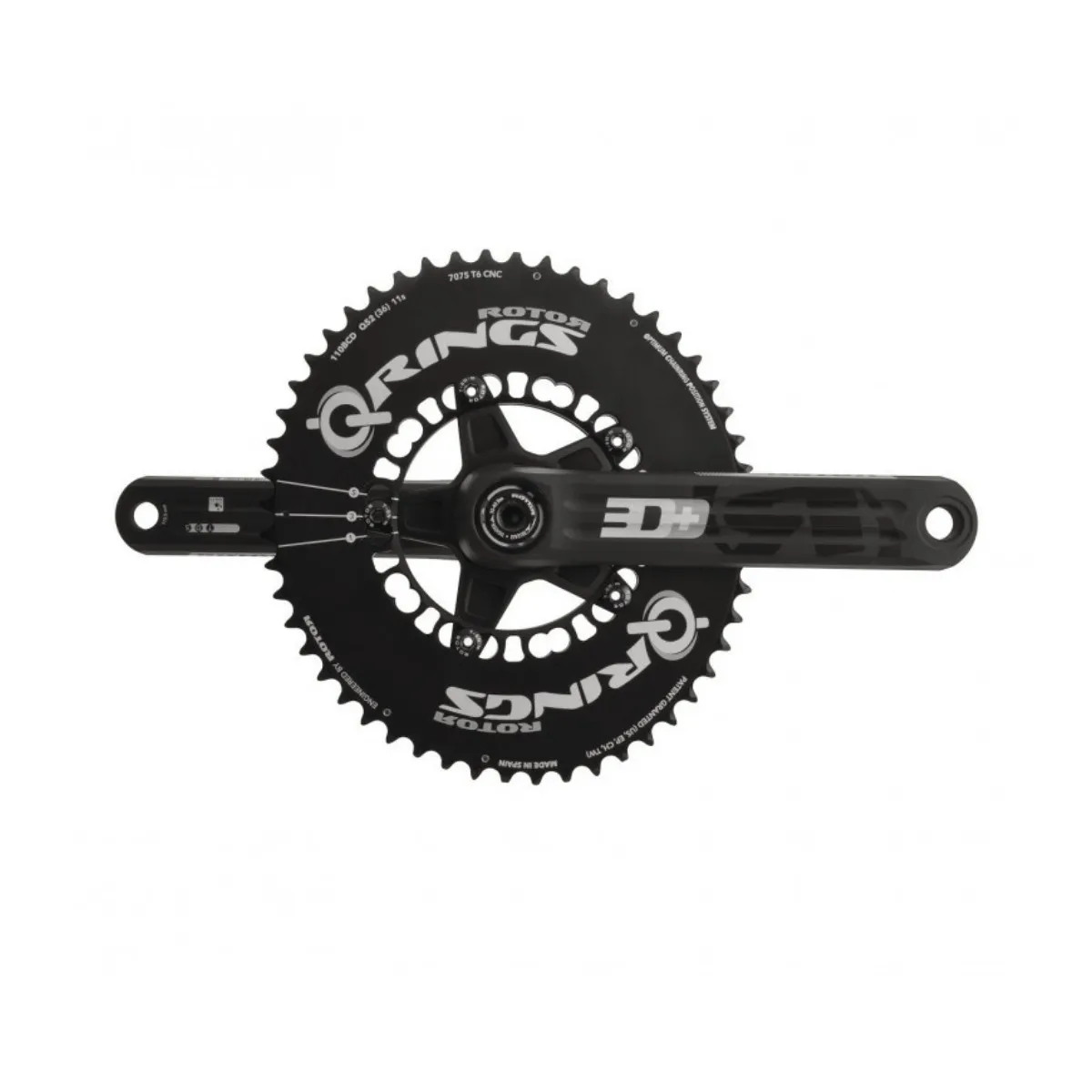 Rotor 3D   cranks with INpower power meter   NoQ 52/36 round chainrings