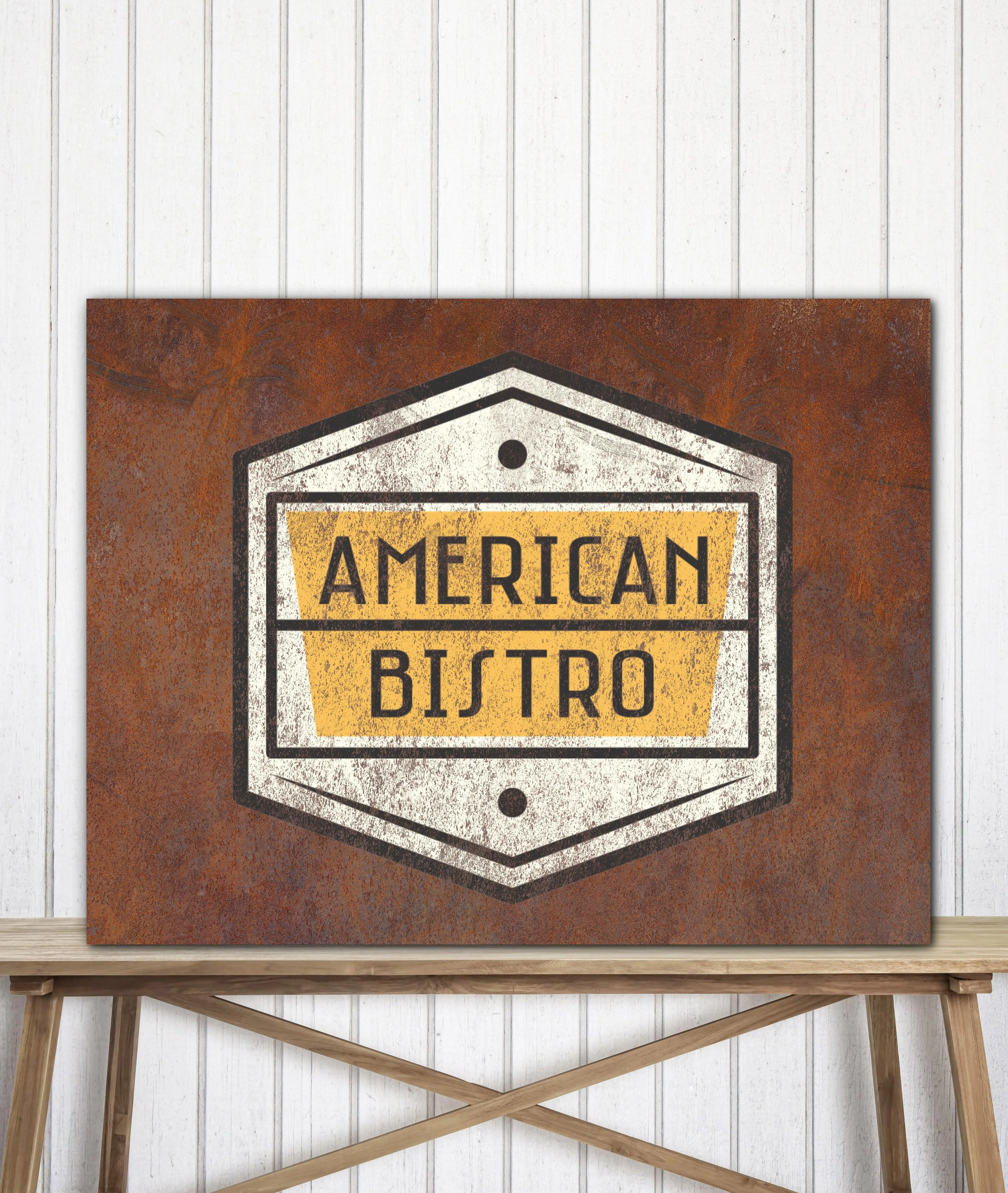 Rusted Metal Look Canvas Art Print Logo Sign - LT13