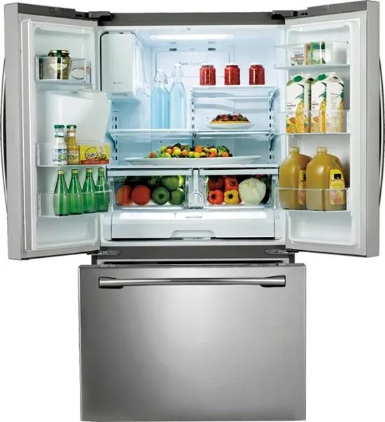 Samsung - 24.6 Cu. Ft. French Door Refrigerator with Thru-the-Door Ice and Water - Stainless steel