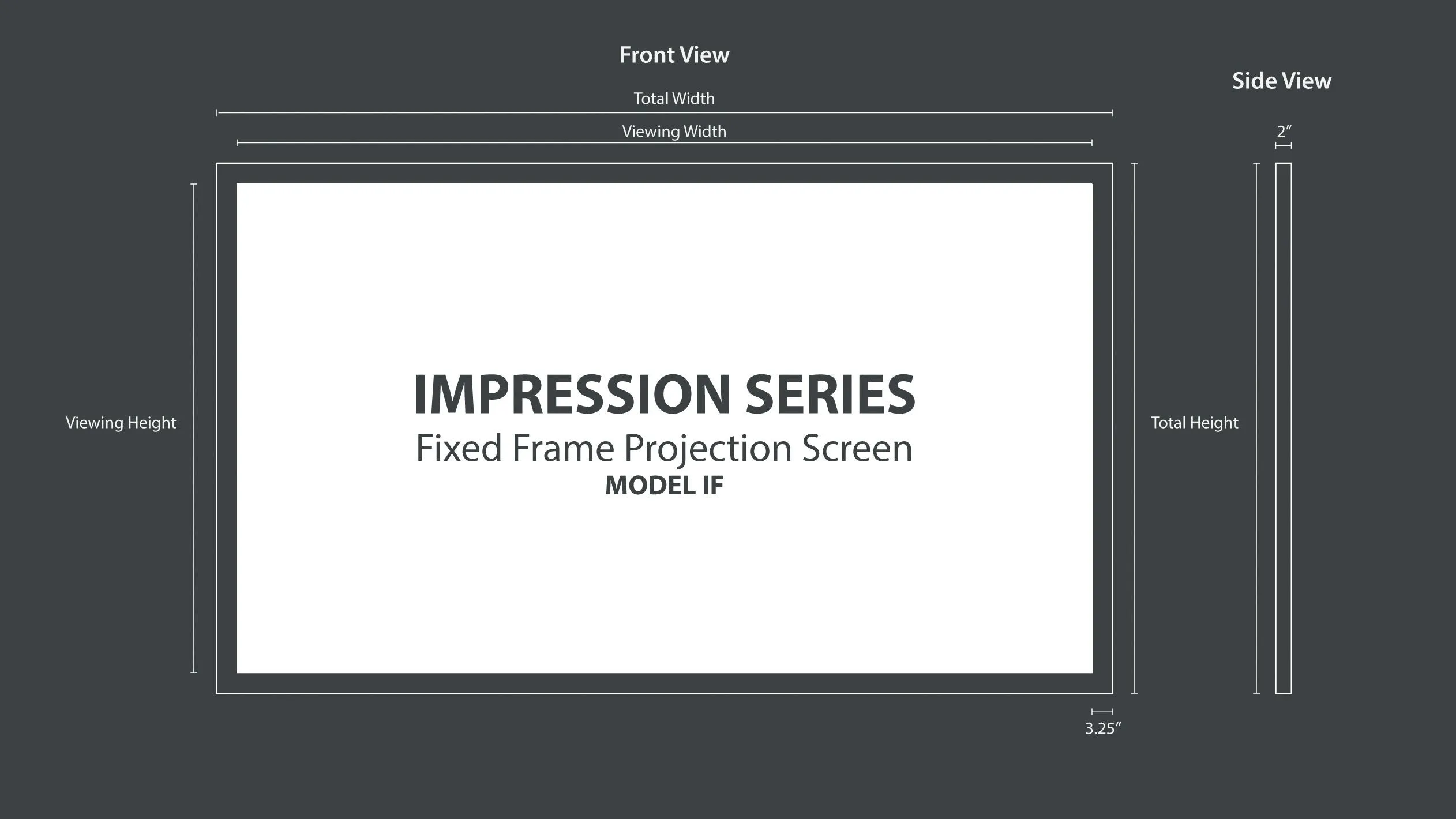 Severtson Screens Impressions Series Fixed Frame 93" (80.0" x 50.0") Widescreen [16:10] IF16100933D