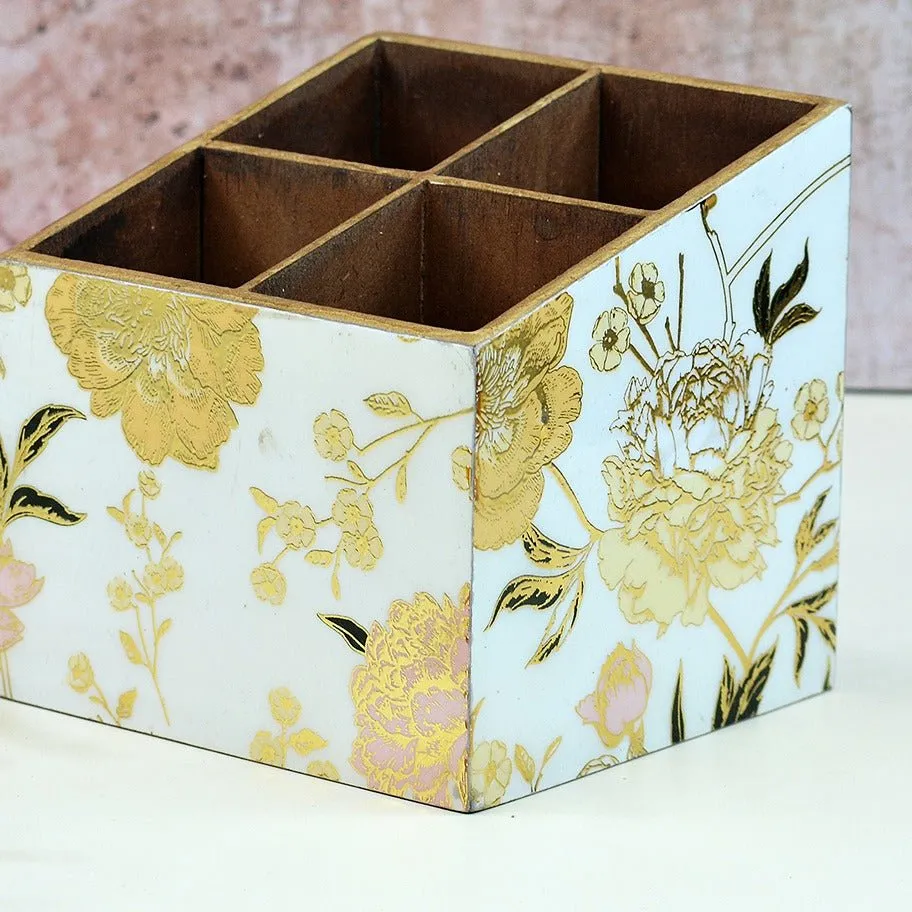 Spring Blossom Multipurpose MDF Organizer (4 Divisions)