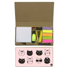 Stationery Kit Desk Organizer Memo Notepad - Cute Cats Kitty