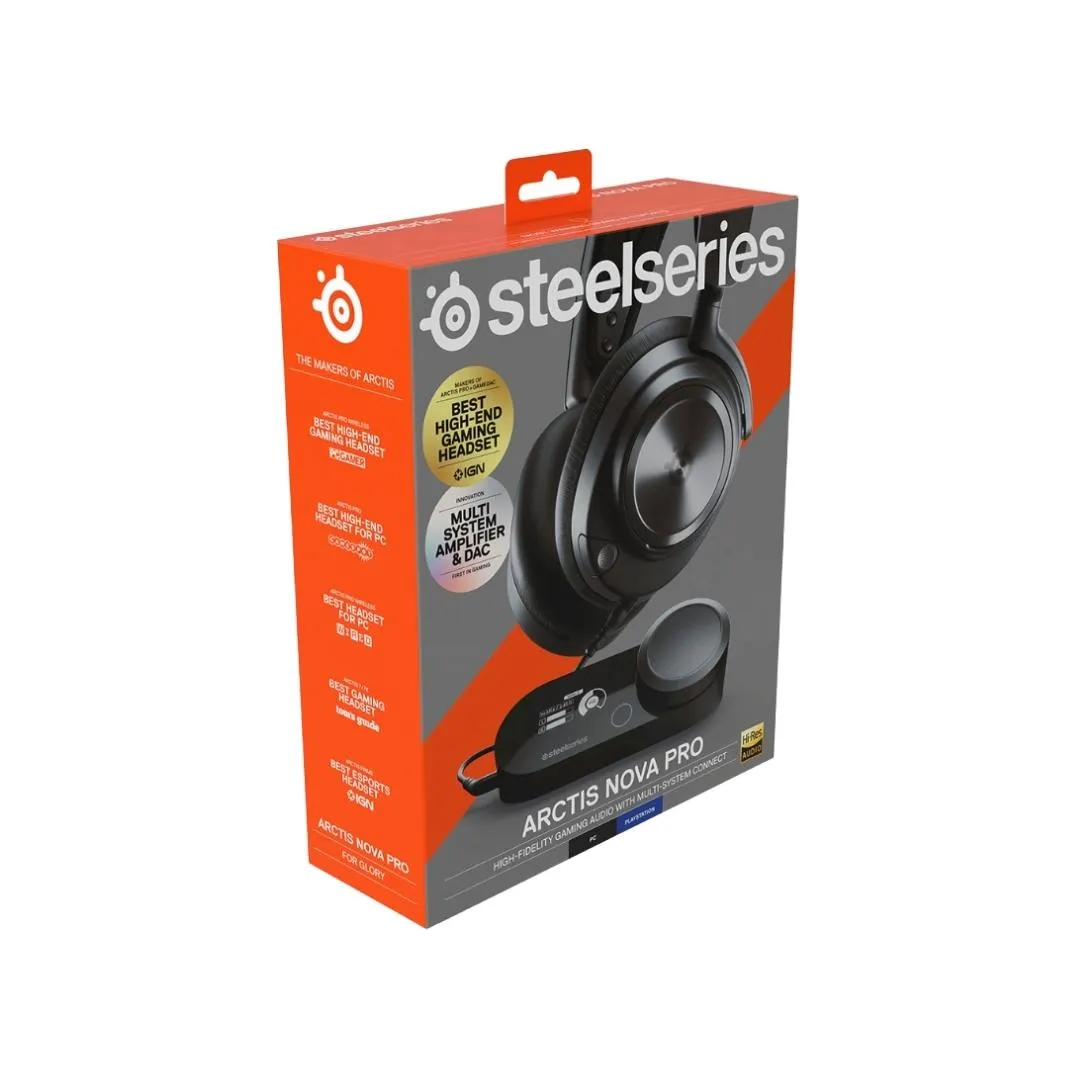 SteelSeries Arctis Nova Pro Wired Gaming Headset with Hi-Res Certified GameDac Gen 2 For PC and Playstation (61527)