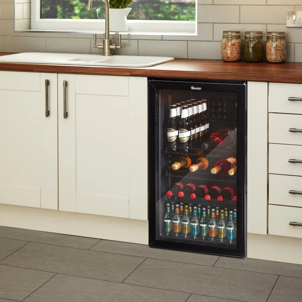 Swan 80L Glass Fronted Under Counter Fridge