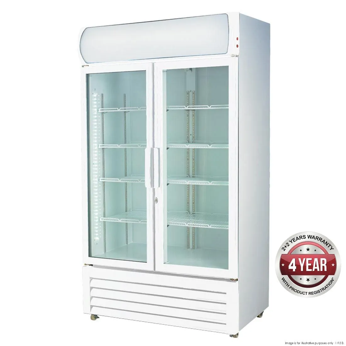 Two Glass Door Colourbond Upright Drink Fridge - LG-1000GE