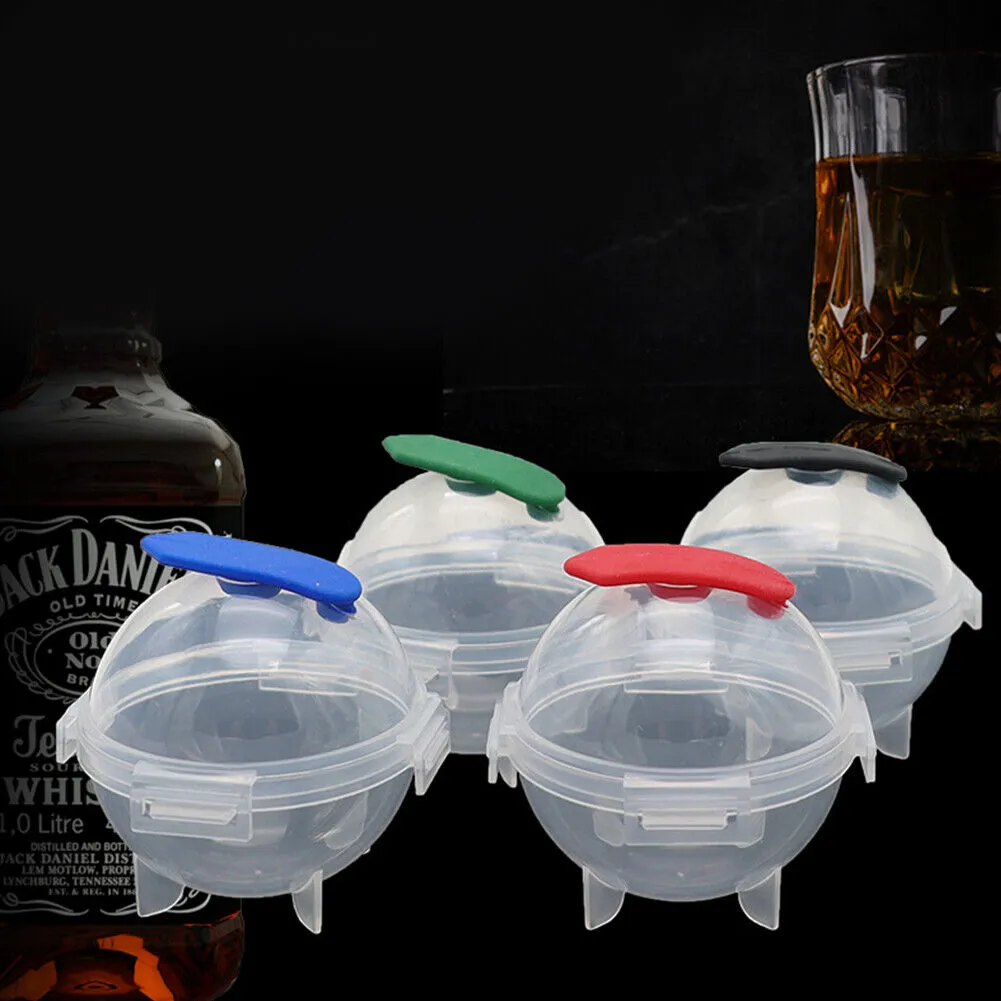 US 4-8 Pc 2'' Ice Ball Maker Mold Round Tray Silicone Sphere Whiskey Cocktails