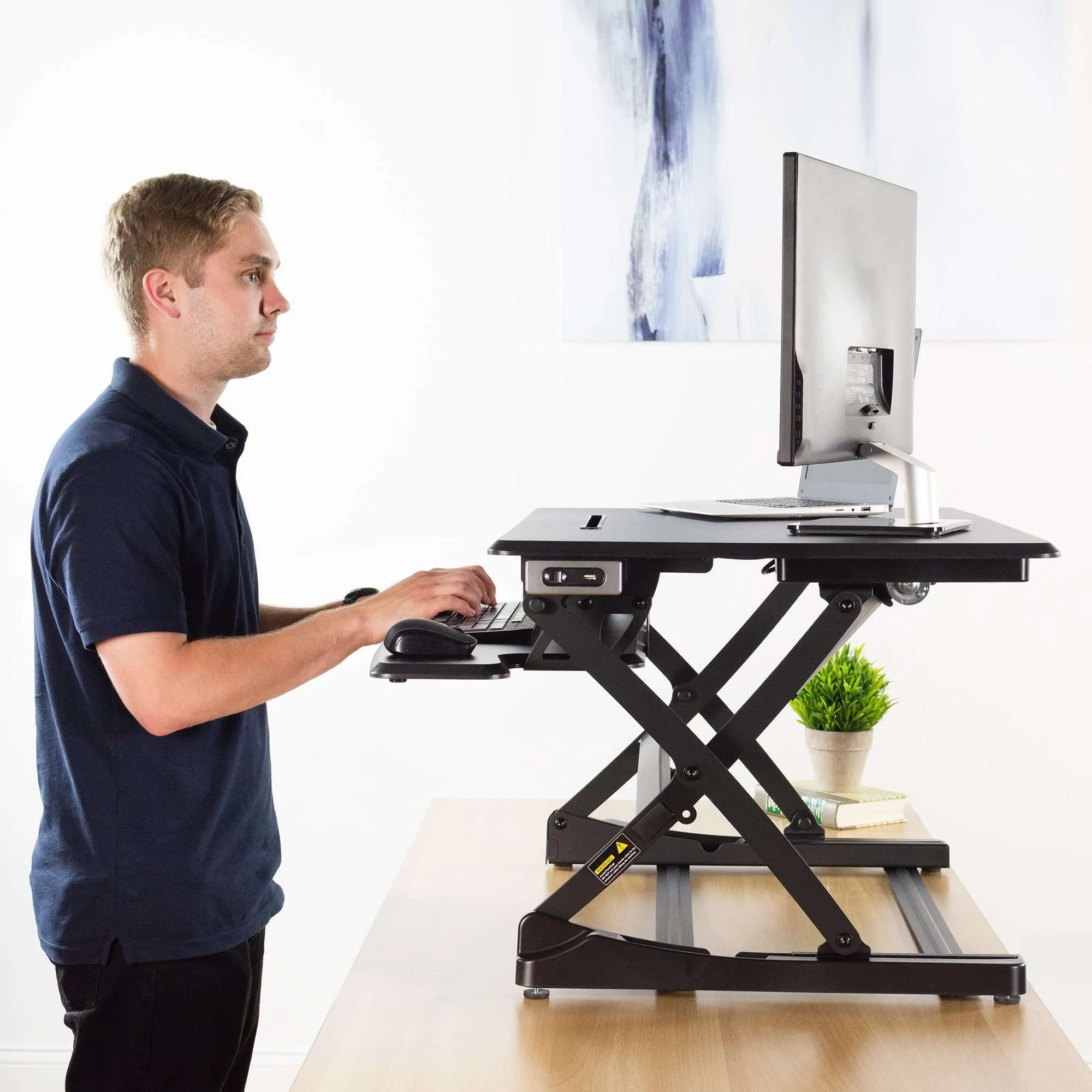 VIVO Black 36” Electric Desk Riser, DESK-V000ZE