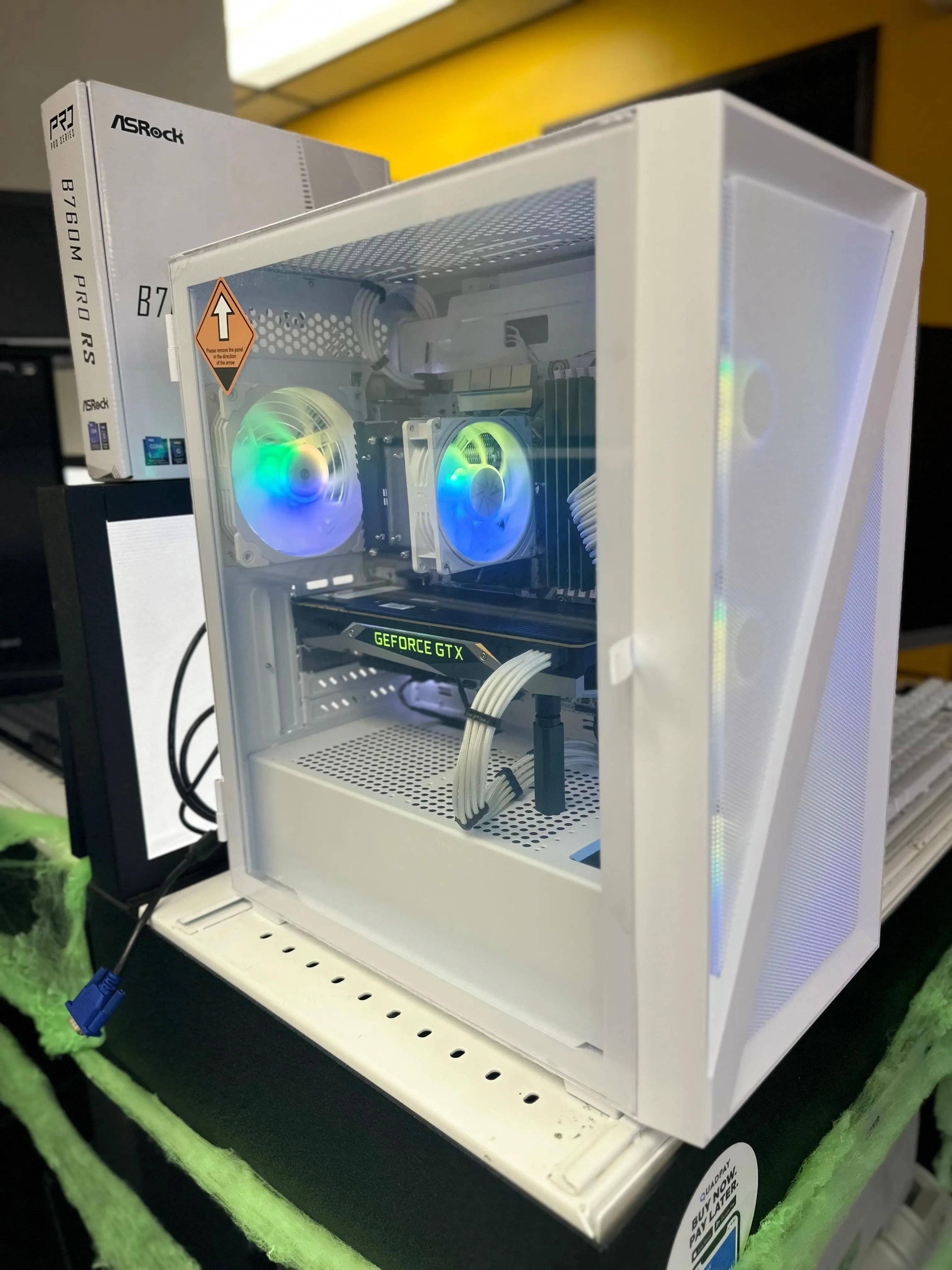 WHITE CUSTOM BUILD  Refurbished GRADE A Desktop CPU Tower ( Microsoft Office and Accessories): Intel I5-7500T @ 3.5 GHZ|NVIDIA 1080 - 8GB| 16GB Ram| 256 GB SSD 1 TB HDD|WIN 11|Arise Work from Home Ready