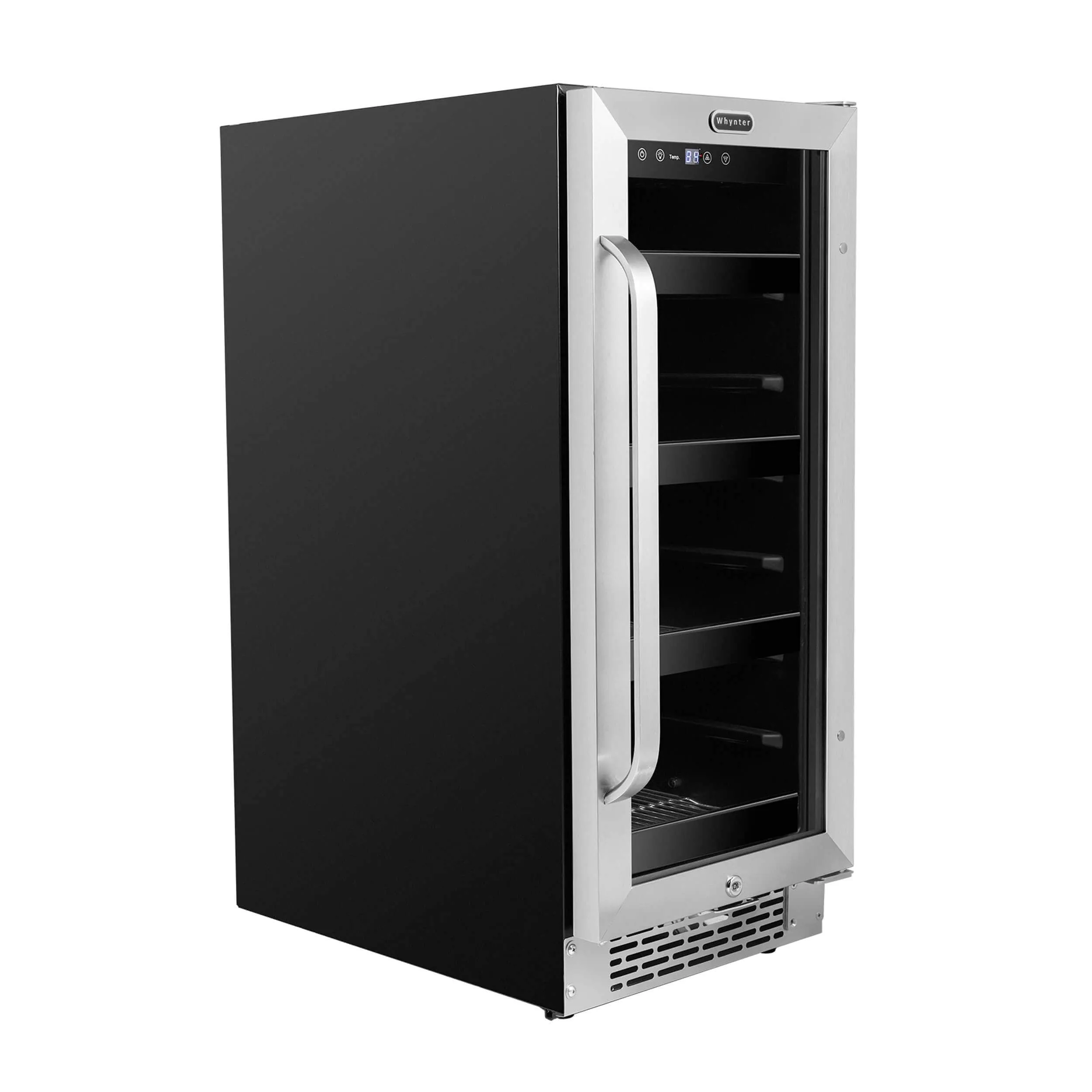 Whynter 15 inch Built-In 80 Can Undercounter Stainless Steel Beverage Refrigerator with Reversible Door BBR-838SB