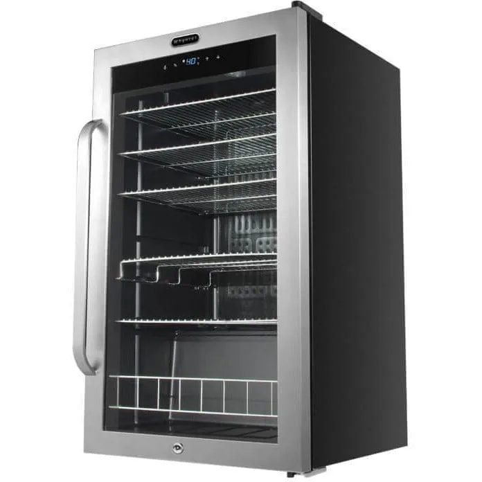 Whynter Freestanding 121 can Beverage Refrigerator with Digital Control and Internal Fan BR-1211DS