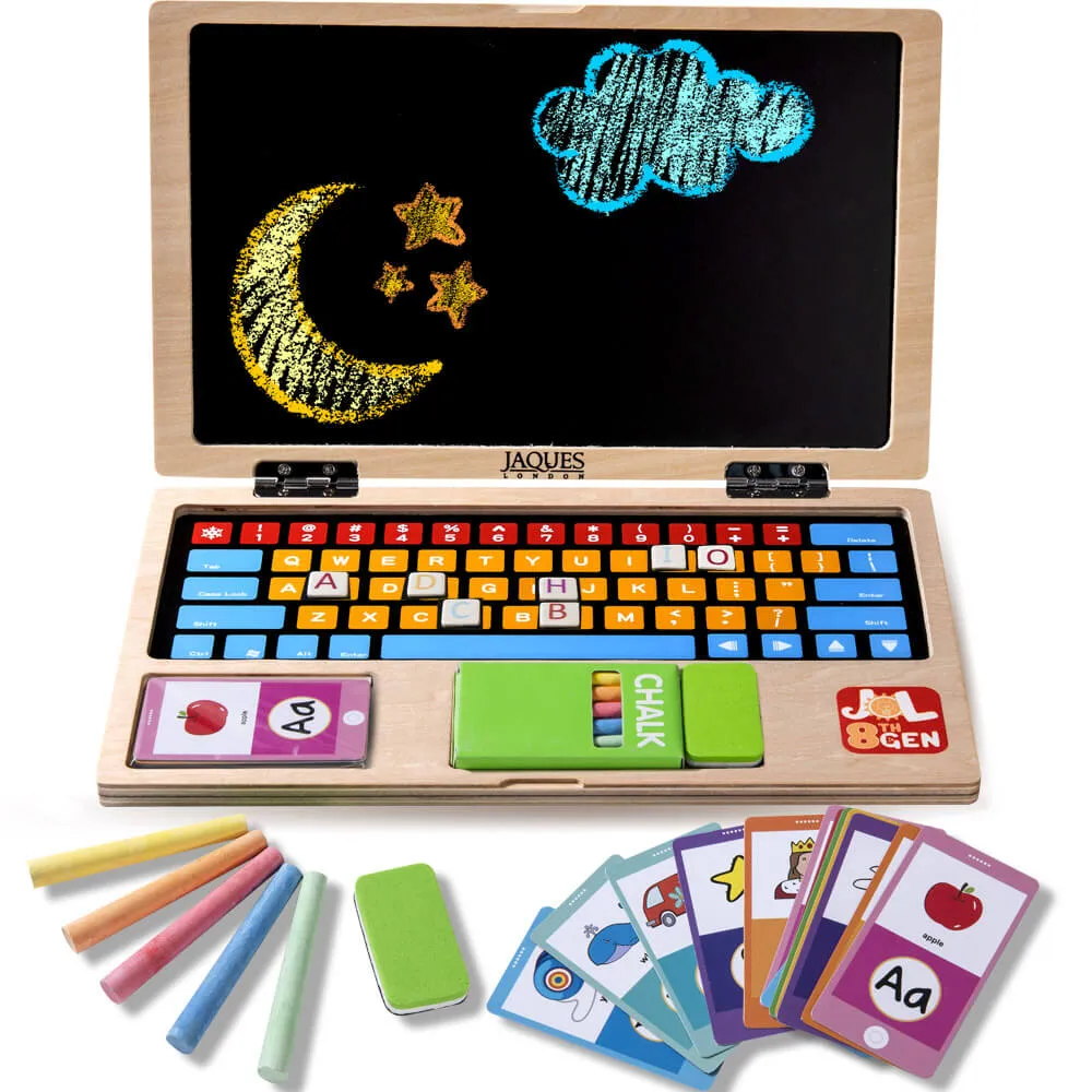 Magnetic Wooden Toy Laptop - Interactive Educational Playset