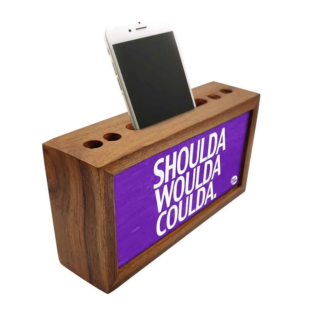 Wooden pen organizer Mobile Stand - Shoulda