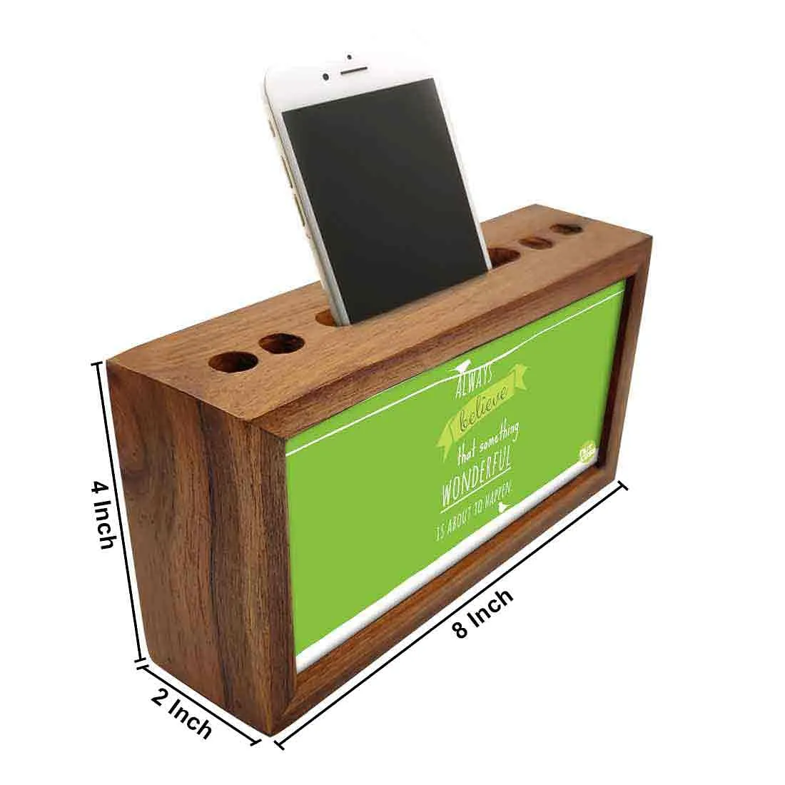 Wooden Pen Stand for Office - Always Believe