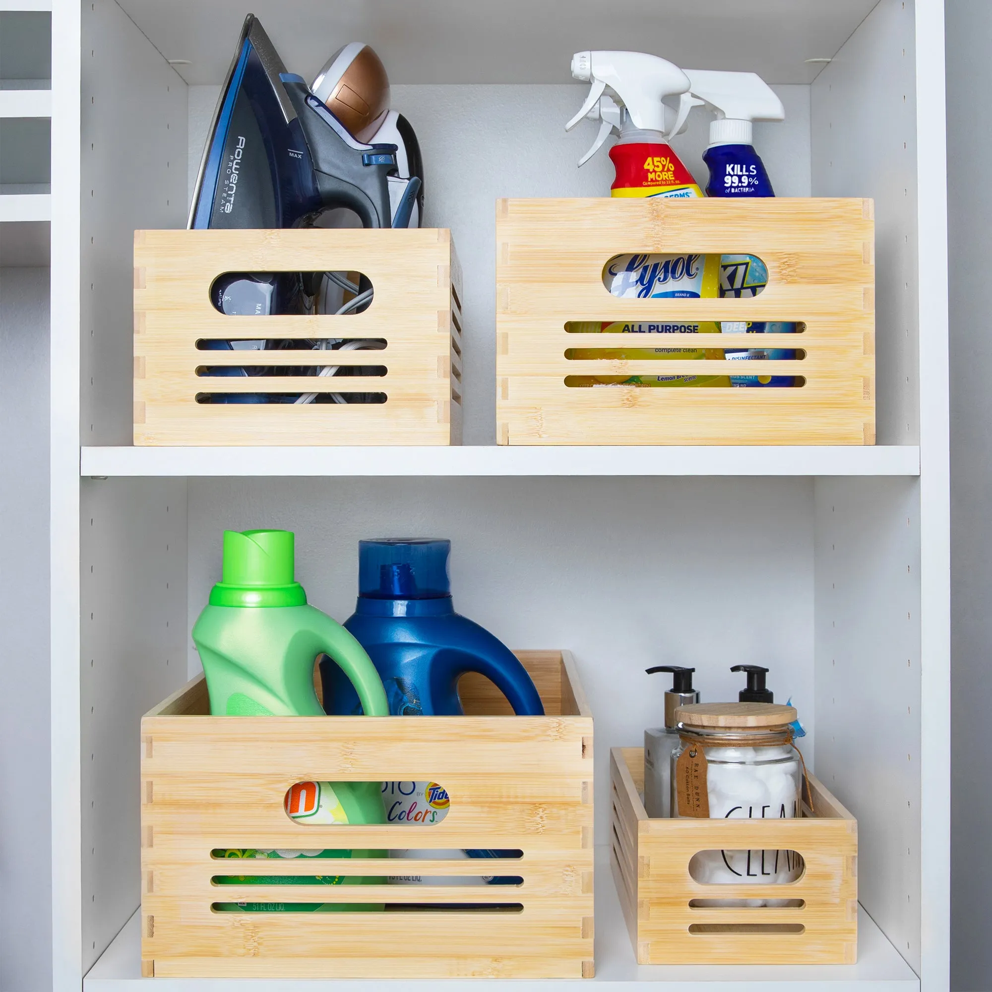 Wooden Storage Bin - Natural Large