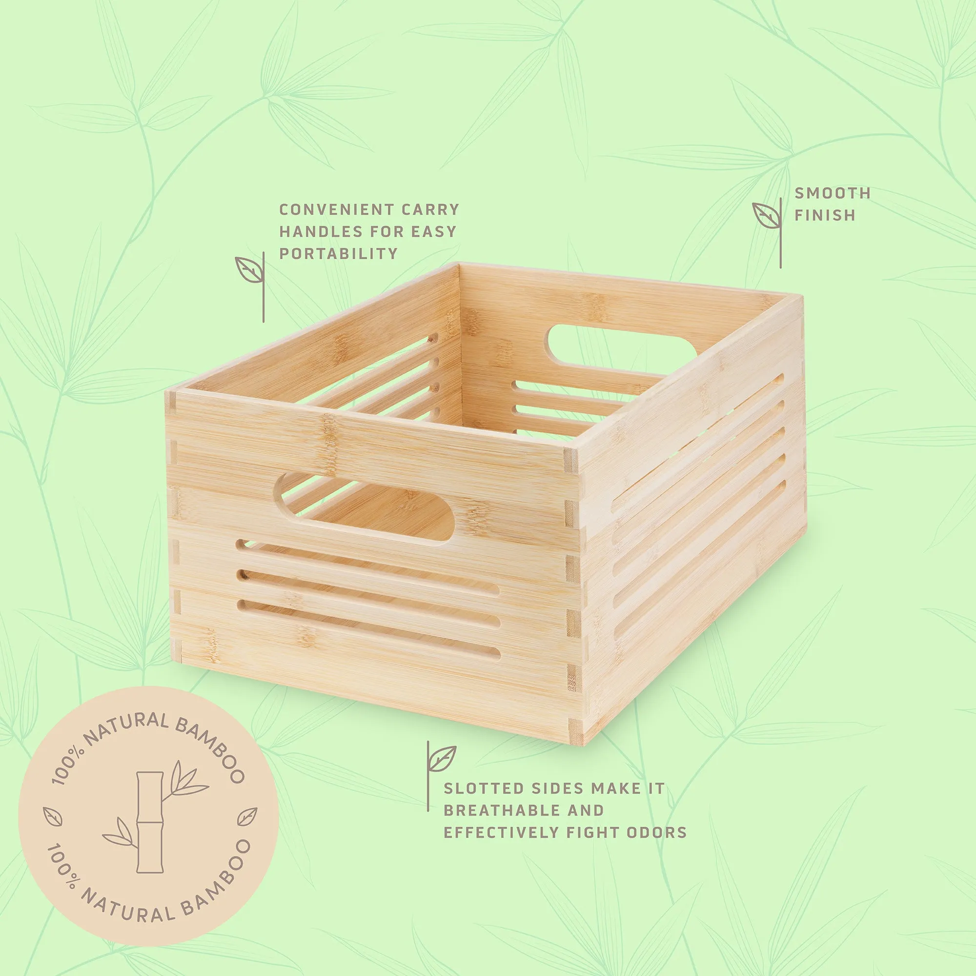 Wooden Storage Bin  - Natural Medium