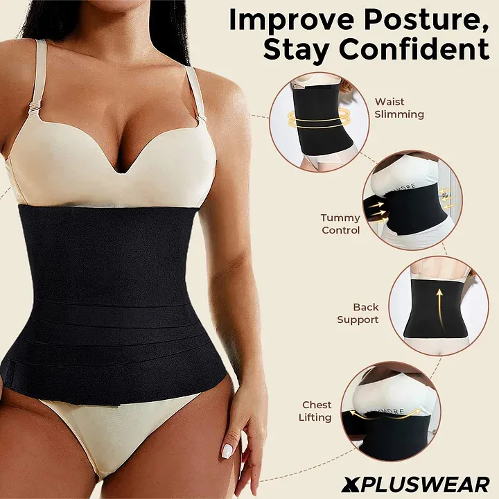 Xpluswear Miracle Wrap Band No Size Stickers Yoga Waist Trainer Bandage